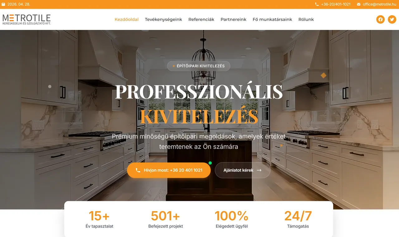 Metrotile.hu — design mockup
